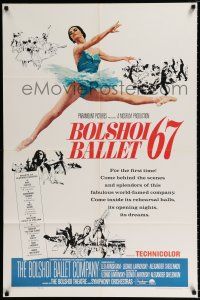 2h129 BOLSHOI BALLET 67 1sh '66 famous Russian ballet, art of sexy dancing ballerina!