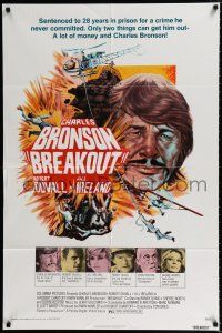 2h140 BREAKOUT 1sh '75 28 years in prison for a crime he didn't commit, only Bronson can save him!