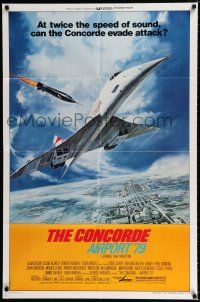 2h208 CONCORDE: AIRPORT '79 style B 1sh '79 cool art of the fastest airplane attacked by missile!