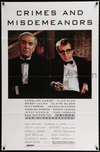 2h219 CRIMES & MISDEMEANORS 1sh '89 Woody Allen directs & stars with Martin Landau!