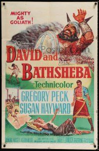 2h226 DAVID & BATHSHEBA 1sh '51 Biblical Gregory Peck broke God's commandment for Susan Hayward!