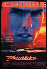 2h230 DAYS OF THUNDER 1sh '90 close image of angry NASCAR race car driver Tom Cruise!
