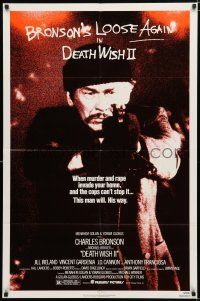2h239 DEATH WISH II 1sh '82 Charles Bronson is loose again and wants the filth off the streets!