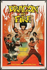 2h262 DRAGON ON FIRE 1sh '80 Godfrey Ho, Dragon Lee, wild martial arts action!