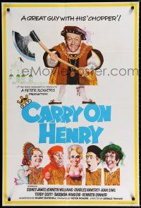 2h176 CARRY ON HENRY VIII English 1sh '72 Sidney James, Williams & Joan Sims historic comedy!