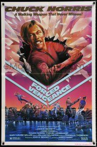 2h331 FORCED VENGEANCE 1sh '82 Chuck Norris is a walking weapon that never misses, Gleason art!