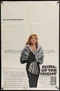 2h365 GIRL OF THE NIGHT 1sh '60 prostitute Anne Francis in a sexy dress is The Call Girl!