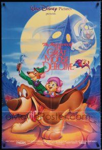 2h393 GREAT MOUSE DETECTIVE DS 1sh R92 Walt Disney's crime-fighting Sherlock Holmes rodent cartoon!