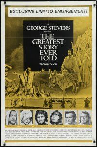 2h400 GREATEST STORY EVER TOLD 1sh '65 Max von Sydow as Jesus, exclusive limited engagement!