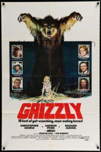 2h406 GRIZZLY 1sh '76 great Neal Adams art of grizzly bear attacking sexy camper, horror!