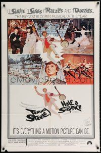 2h420 HALF A SIXPENCE style B 1sh '68 McGinnis art of Tommy Steele with banjo, H.G. Wells novel!