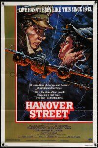 2h425 HANOVER STREET 1sh '79 cool art of Harrison Ford & Lesley-Anne Down in World War II!