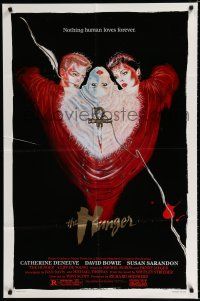 2h468 HUNGER 1sh '83 art of vampire Catherine Deneuve, rocker David Bowie & Susan Sarandon!