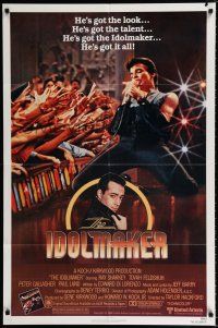 2h476 IDOLMAKER 1sh '80 Bob Marucci bio, Peter Gallagher on his knees singing in front of fans!