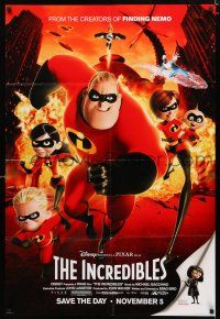 2h485 INCREDIBLES advance DS 1sh '04 Disney/Pixar animated sci-fi superhero family, Elastigirl!