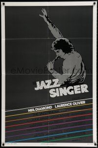 2h501 JAZZ SINGER 1sh '81 artwork of Neil Diamond singing into microphone, re-make!