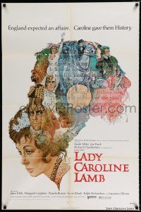 2h529 LADY CAROLINE LAMB 1sh '73 directed by Robert Bolt, great art of Sarah Miles & cast!