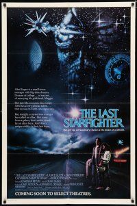 2h542 LAST STARFIGHTER advance 1sh '84 Catherine Mary Stewart & Lance Guest as video game pilot!