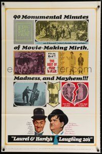 2h551 LAUREL & HARDY'S LAUGHING '20s 1sh '65 90 monumental minutes of movie-making mirth & madness!