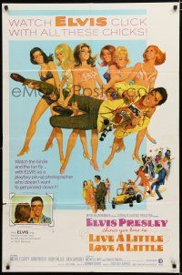 2h579 LIVE A LITTLE, LOVE A LITTLE 1sh '68 Robert McGinnis art of Elvis Presley & sexy beach babes!