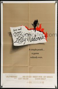 2h582 LOLLY-MADONNA XXX style A 1sh '73 Season Hubley, Rod Steiger, cool note-burning art!