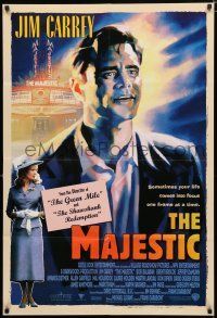 2h602 MAJESTIC int'l DS 1sh '01 great art of Jim Carrey, Laurie Holden, directed by Frank Darabont!