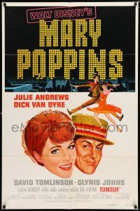 2h620 MARY POPPINS style A 1sh R80 Julie Andrews & Dick Van Dyke in Walt Disney's musical classic!