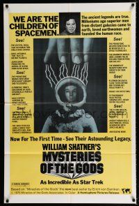 2h656 MYSTERIES OF THE GODS 1sh '76 William Shatner narrated weirdness documentary!