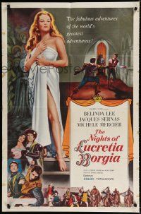 2h672 NIGHTS OF LUCRETIA BORGIA 1sh '60 Grieco's Le Notti di Lucrezia Borgia, sexy Belinda Lee!