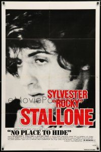 2h676 NO PLACE TO HIDE 1sh R77 Rocky's Sylvester Stallone in an early role!