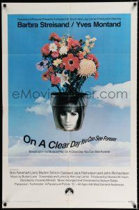 2h689 ON A CLEAR DAY YOU CAN SEE FOREVER 1sh '70 image of Barbra Streisand in flower pot!