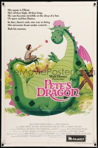 2h703 PETE'S DRAGON 1sh R84 Walt Disney, Helen Reddy, colorful art of Pete & Elliott!
