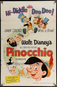 2h707 PINOCCHIO 1sh R71 Disney classic fantasy cartoon about a wooden boy who wants to be real!