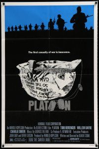 2h710 PLATOON 1sh '86 Oliver Stone directed, Tom Berenger, Willem Dafoe, Vietnam War!