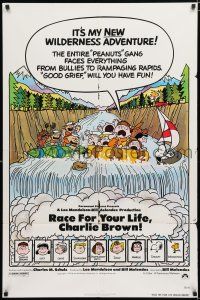 2h726 RACE FOR YOUR LIFE CHARLIE BROWN 1sh '77 Charles M. Schulz, art of Snoopy & Peanuts gang!