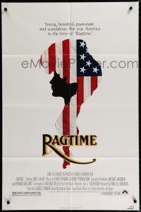 2h728 RAGTIME 1sh '81 James Cagney, Pat O'Brien, cool patriotic American flag art!