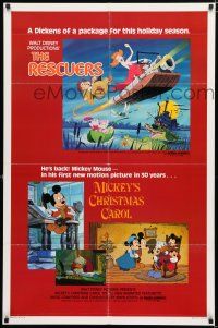 2h737 RESCUERS/MICKEY'S CHRISTMAS CAROL 1sh '83 Disney package for the holiday season!