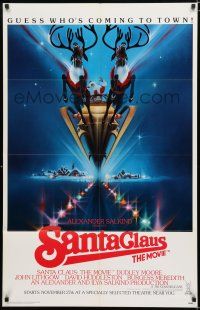 2h760 SANTA CLAUS THE MOVIE advance 1sh '85 artwork of Dudley Moore & Santa Claus!