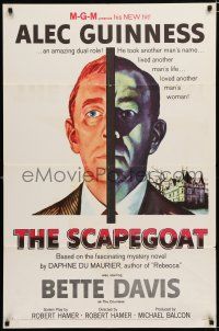 2h764 SCAPEGOAT 1sh '59 Alec Guinness lived another man's life & loved his woman!