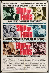 2h787 SHIP OF FOOLS style B 1sh '65 Stanley Kramer's movie based on Katharine Anne Porter's book!