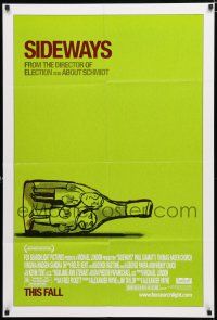 2h792 SIDEWAYS advance DS 1sh '04 Alexander Payne classic, cool art of men in bottle!