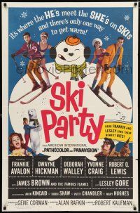 2h801 SKI PARTY 1sh '65 Frankie Avalon, Dwayne Hickman, where the he's meet the she's on skis!
