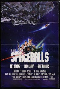 2h823 SPACEBALLS 1sh '87 best Mel Brooks sci-fi Star Wars spoof, John Candy, Pullman, Moranis