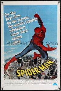 2h826 SPIDER-MAN 1sh '77 Marvel Comic, great image of Nicholas Hammond as Spidey!