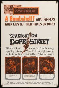 2h832 STAKEOUT ON DOPE STREET 1sh '58 this is what happens when kids get their hands on dope!