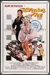 2h853 STROKER ACE 1sh '83 car racing art of Burt Reynolds & sexy Loni Anderson by Drew Struzan!
