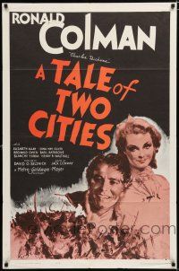 2h872 TALE OF TWO CITIES 1sh R62 Ronald Colman, Elizabeth Allan, written by Charles Dickens!