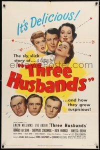 2h900 THREE HUSBANDS 1sh '50 a friend came along and ruined three happy marriages!
