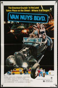 2h950 VAN NUYS BLVD. 1sh '79 sexy teens cruising Los Angeles streets in hot rods!