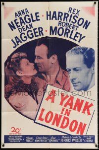 2h986 YANK IN LONDON 1sh '46 Anna Neagle, Rex Harrison & Dean Jagger live in Grosvenor Square!